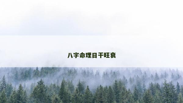 八字命理日干旺衰