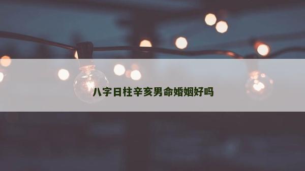 八字日柱辛亥男命婚姻好嗎