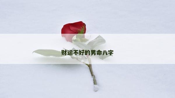 財運不好的男命八字