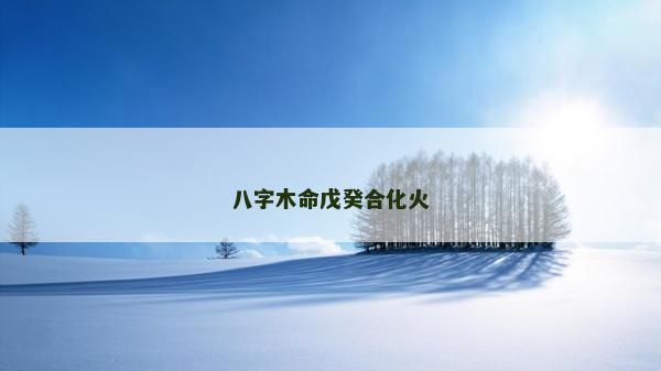 八字木命戊癸合化火