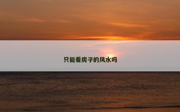 只能看房子的風水嗎