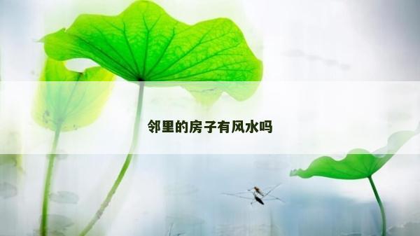 鄰里的房子有風水嗎