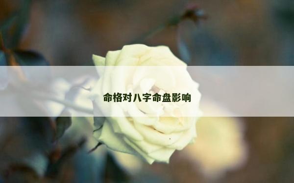 命格對八字命盤影響 命格對八字命盤影響