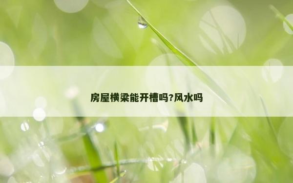 房屋橫梁能開槽嗎?風(fēng)水嗎