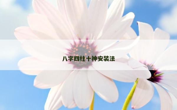 八字四柱十神安裝法
