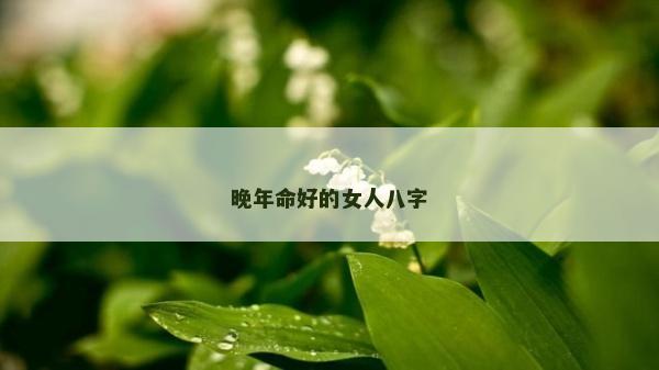 晚年命好的女人八字