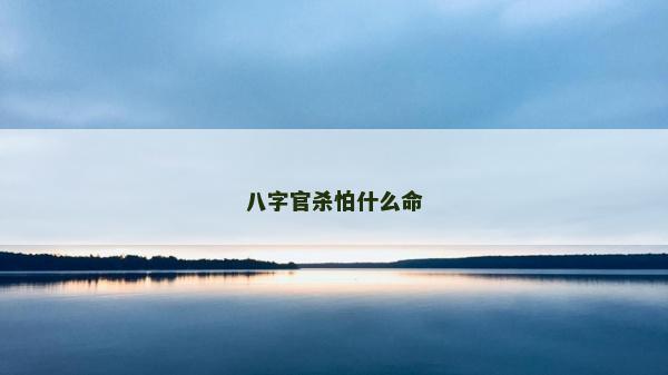 八字官殺怕什么命