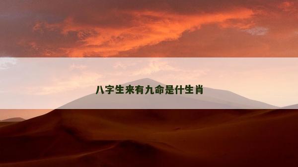 八字生來有九命是什生肖