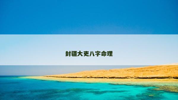 封疆大吏八字命理
