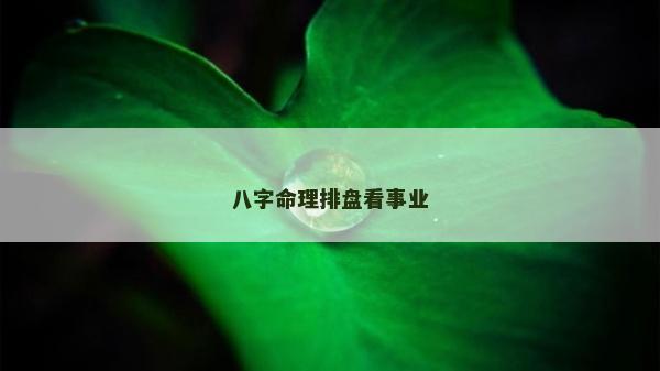 八字命理排盤看事業(yè)