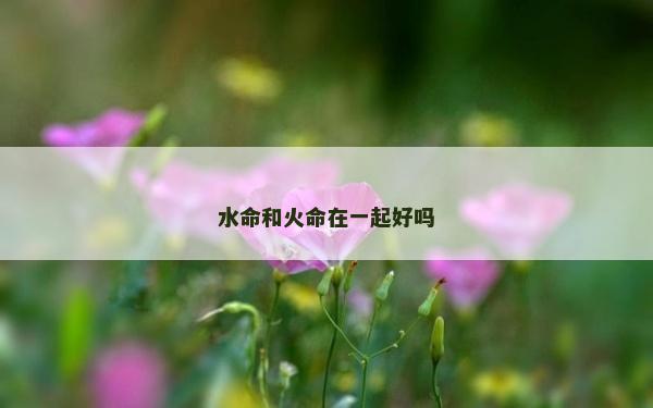 水命和火命在一起好嗎