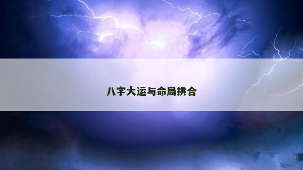 八字大運與命局拱合