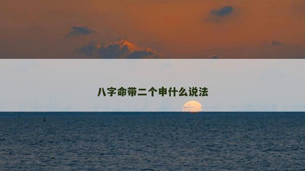 八字命帶二個申什么說法
