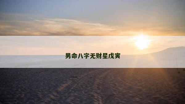 男命八字無(wú)財(cái)星戊寅