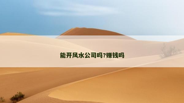 能開風水公司嗎?賺錢嗎