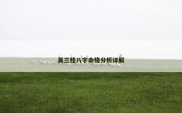 吳三桂八字命格分析詳解