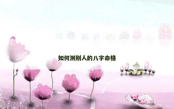 如何測別人的八字命格