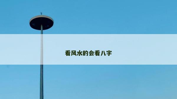 看風水的會看八字