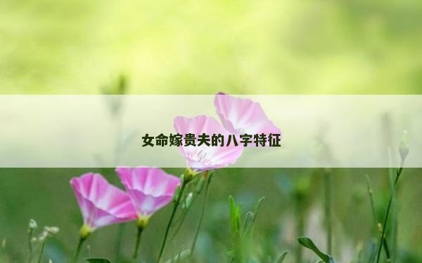 女命嫁貴夫的八字特征