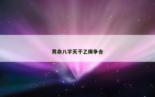 男命八字天干乙庚爭合