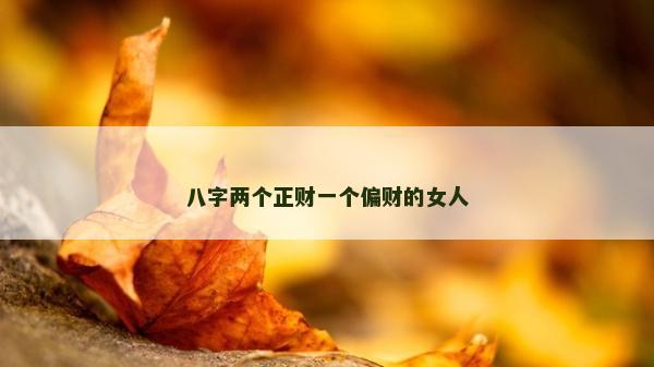 八字兩個正財一個偏財的女人