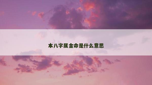 本八字屬金命是什么意思 本八字屬金命是什么意思
