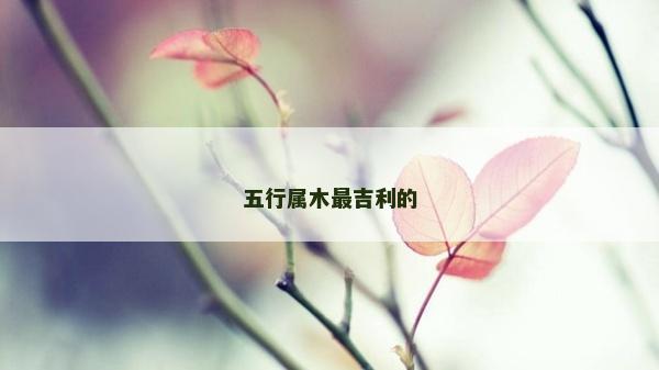 五行屬木最吉利的