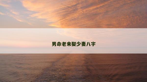 男命老來娶少妻八字