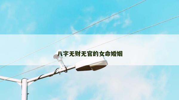 八字無(wú)財(cái)無(wú)官的女命婚姻