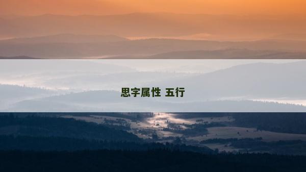 思字屬性 五行