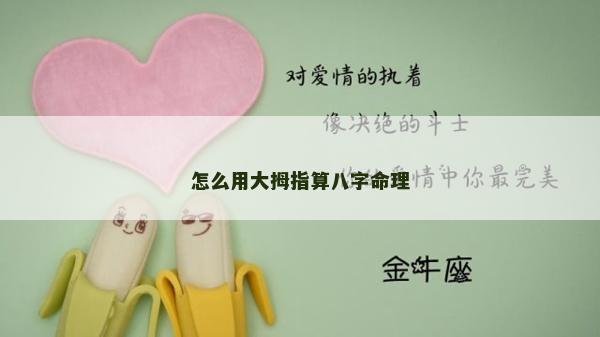 怎么用大拇指算八字命理