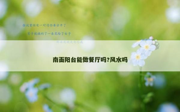 南面陽臺能做餐廳嗎?風(fēng)水嗎
