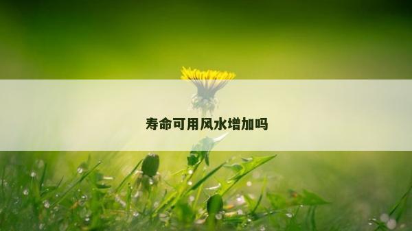 壽命可用風水增加嗎