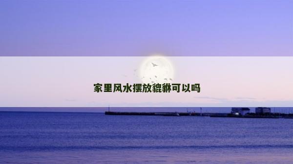 家里風(fēng)水?dāng)[放貔貅可以嗎