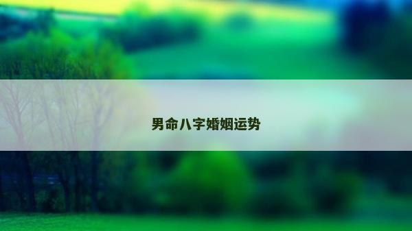 男命八字婚姻運勢