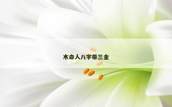 木命人八字帶三金