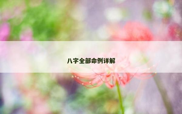 八字全部命例詳解