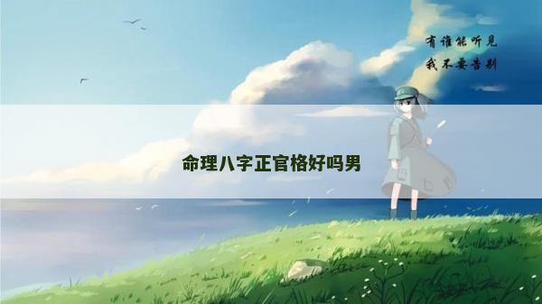 命理八字正官格好嗎男