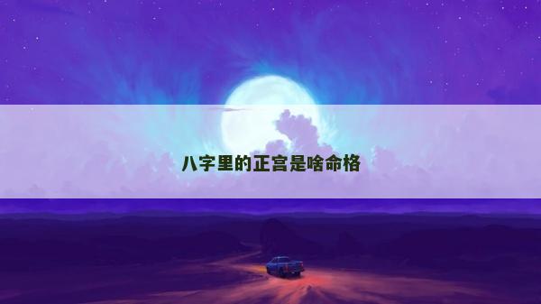 八字里的正宮是啥命格