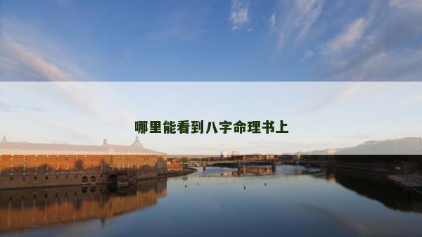 哪里能看到八字命理書上