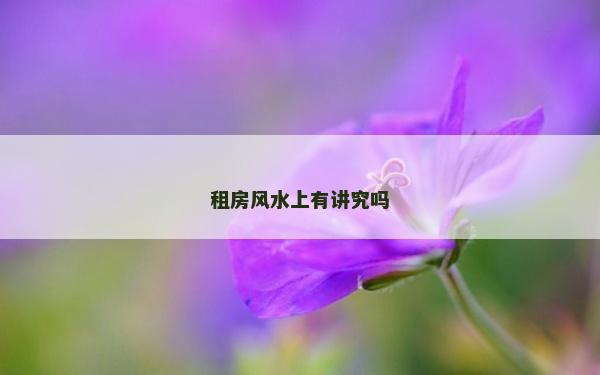 租房風水上有講究嗎