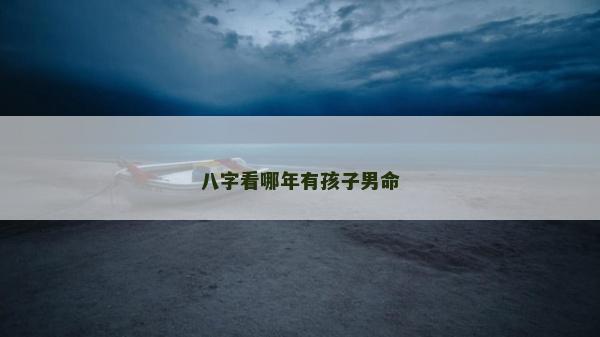 八字看哪年有孩子男命