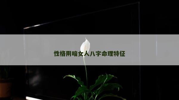 性格陰暗女人八字命理特征