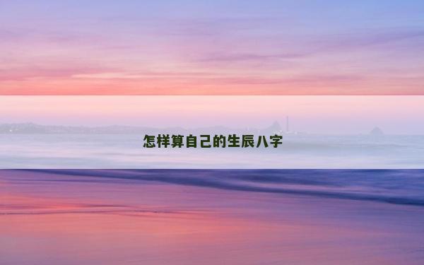 怎樣算自己的生辰八字