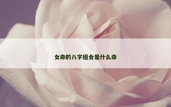 女命的八字組合是什么命