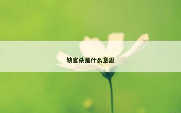 缺官殺是什么意思