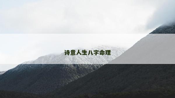 詩意人生八字命理