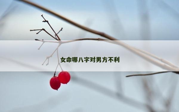 女命哪八字對男方不利