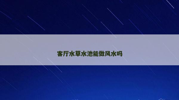 客廳水草水池能做風水嗎