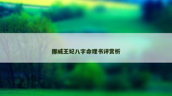 挪威王妃八字命理書評賞析